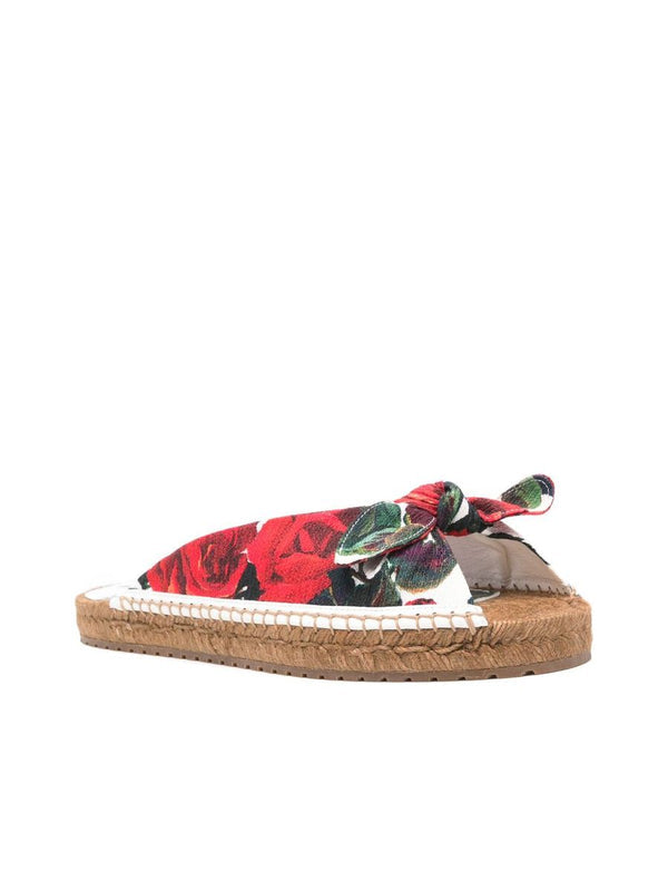 Sandalen mit Jutesohle und Knotendetail