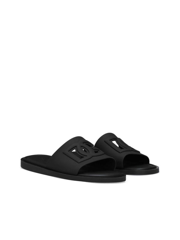 Slip-On-Sandalen mit geprägtem Logo