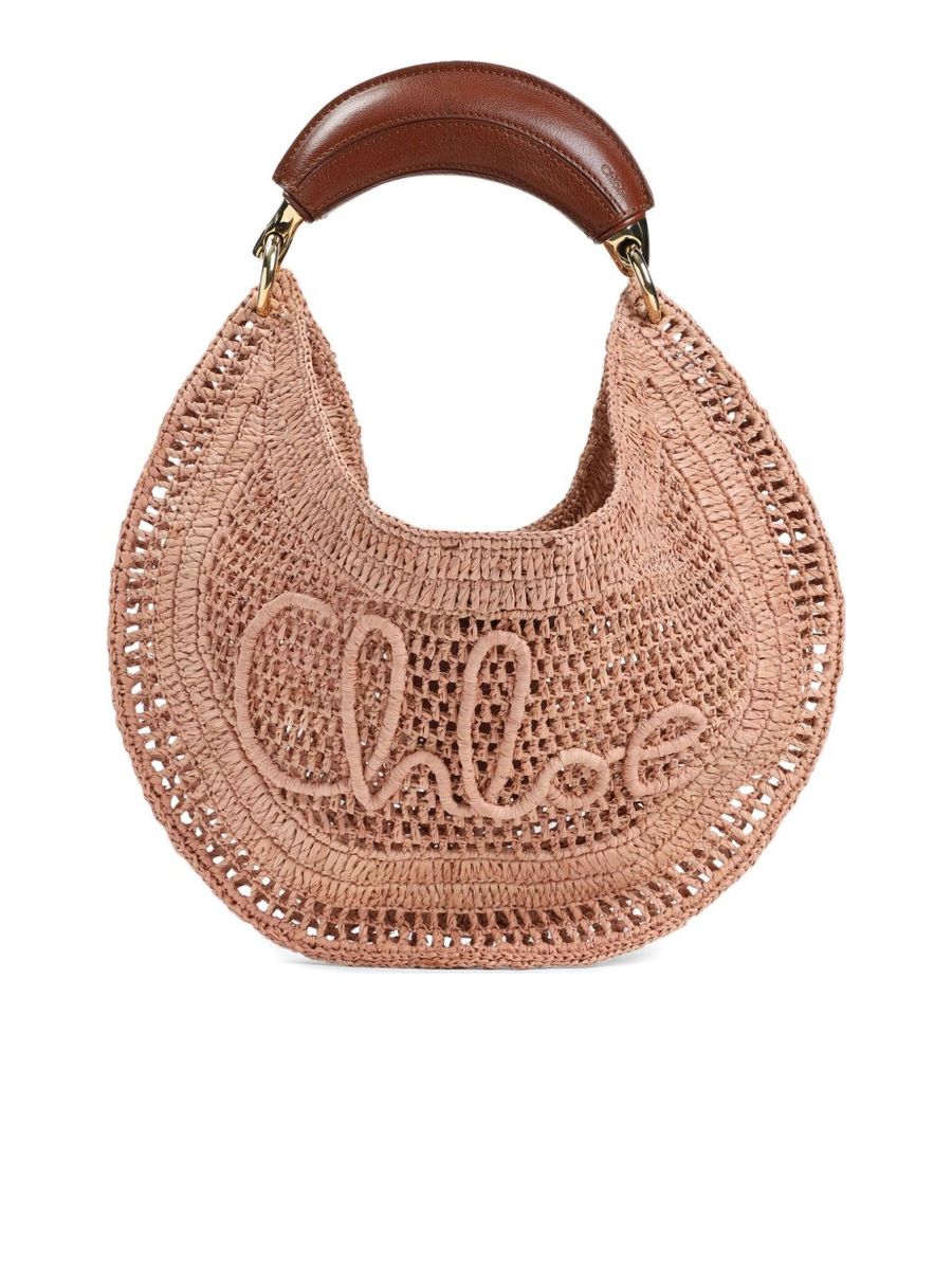 Summer Banana Hobo Bag In Raffia