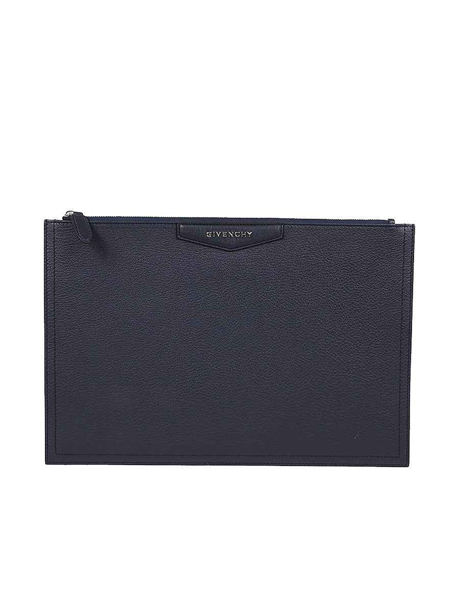 Stor pose Antigona i Navy Grained Læder
