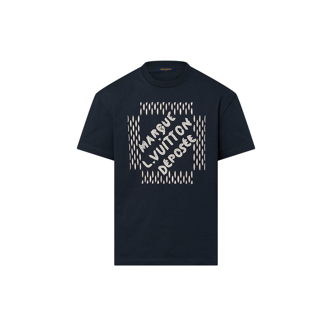 Cotton T-shirt with embroidered signatures