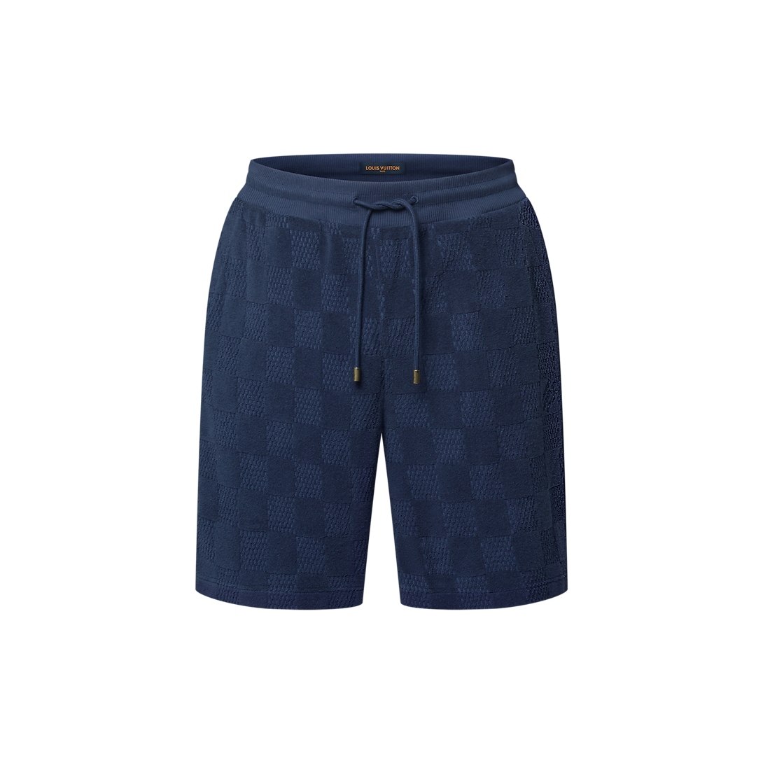 Short Damier en french terry de coton mélangé