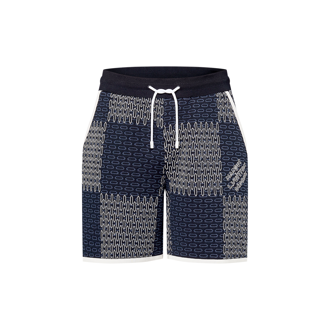 Short Damier matelassé en coton