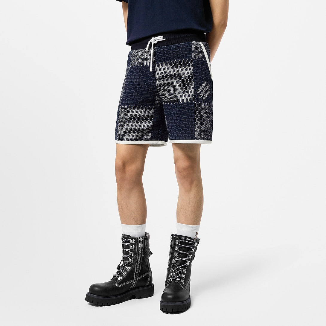 Short Damier matelassé en coton