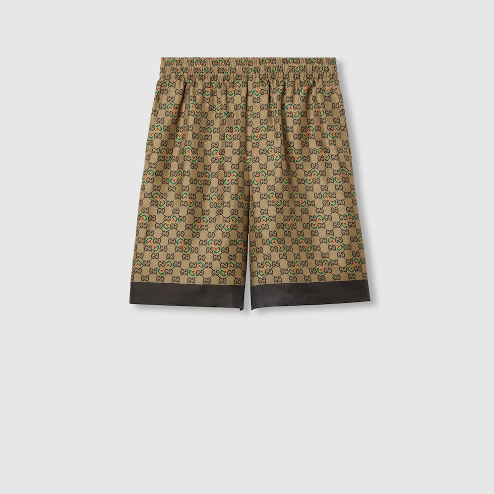Short en twill de soie à imprimé  mors gg