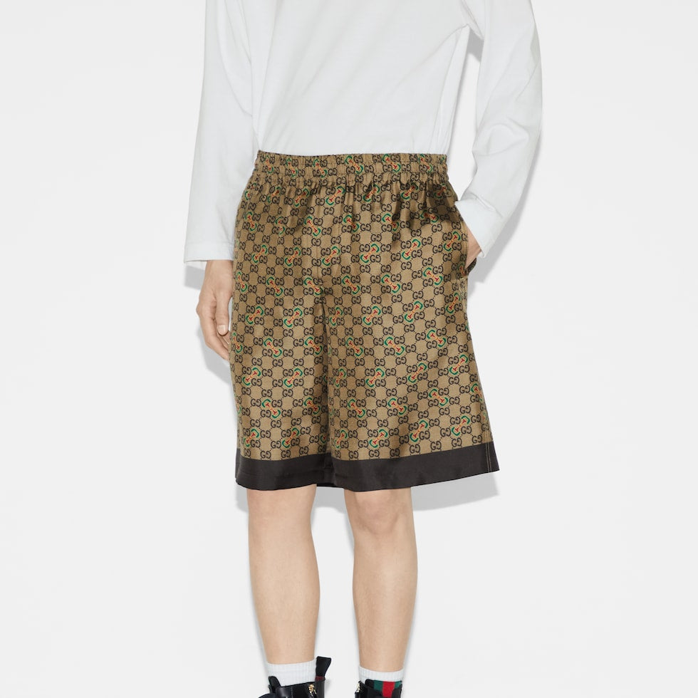 Short en twill de soie à imprimé  mors gg