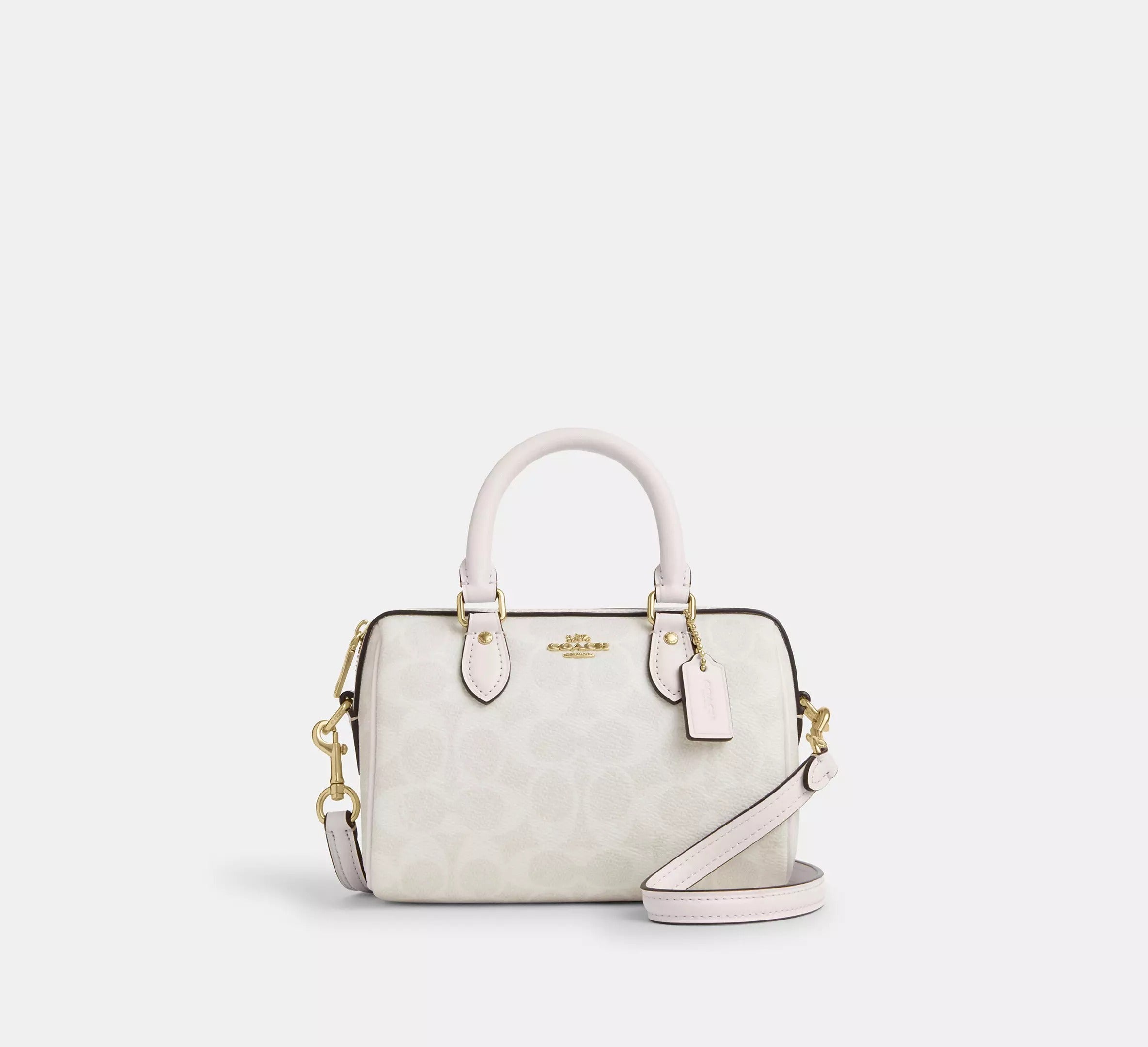 Mini sac bandoulière Rowan en toile exclusive blanc